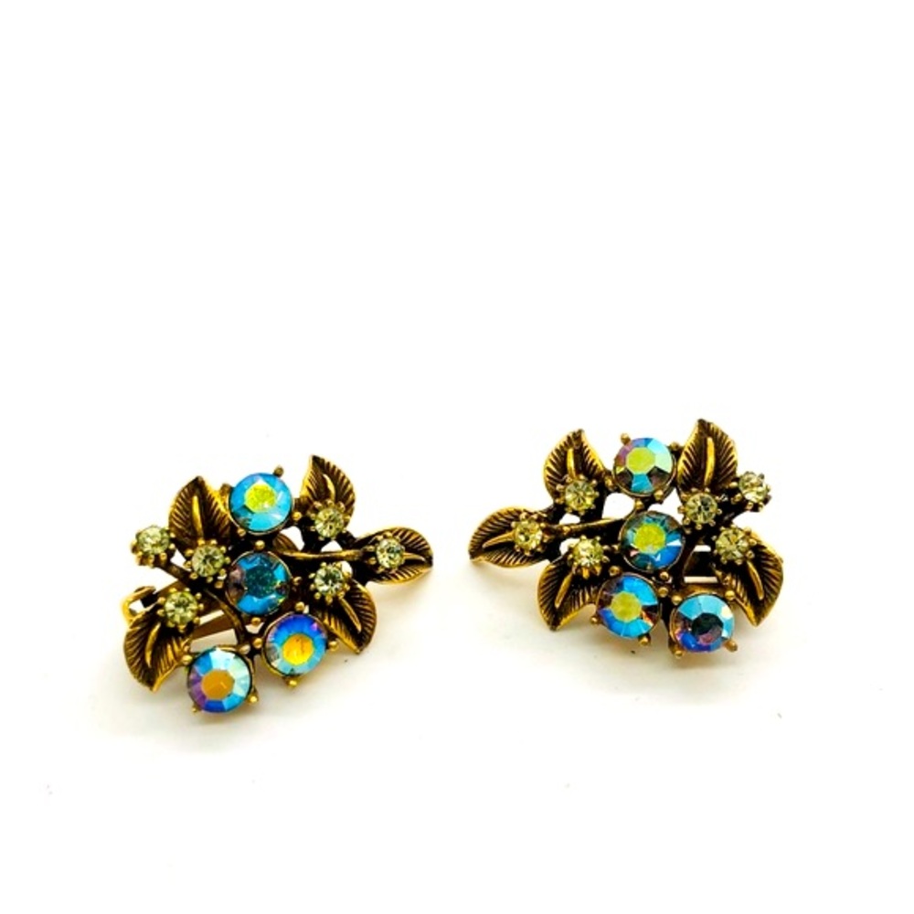 Vintage FLORENZA Rhinestone Earrings